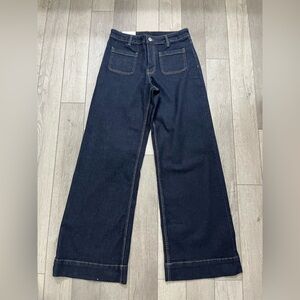 Women's Wide-Leg Jeans - Dark Blue Size 6 Regular